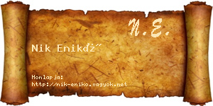 Nik Enikő névjegykártya